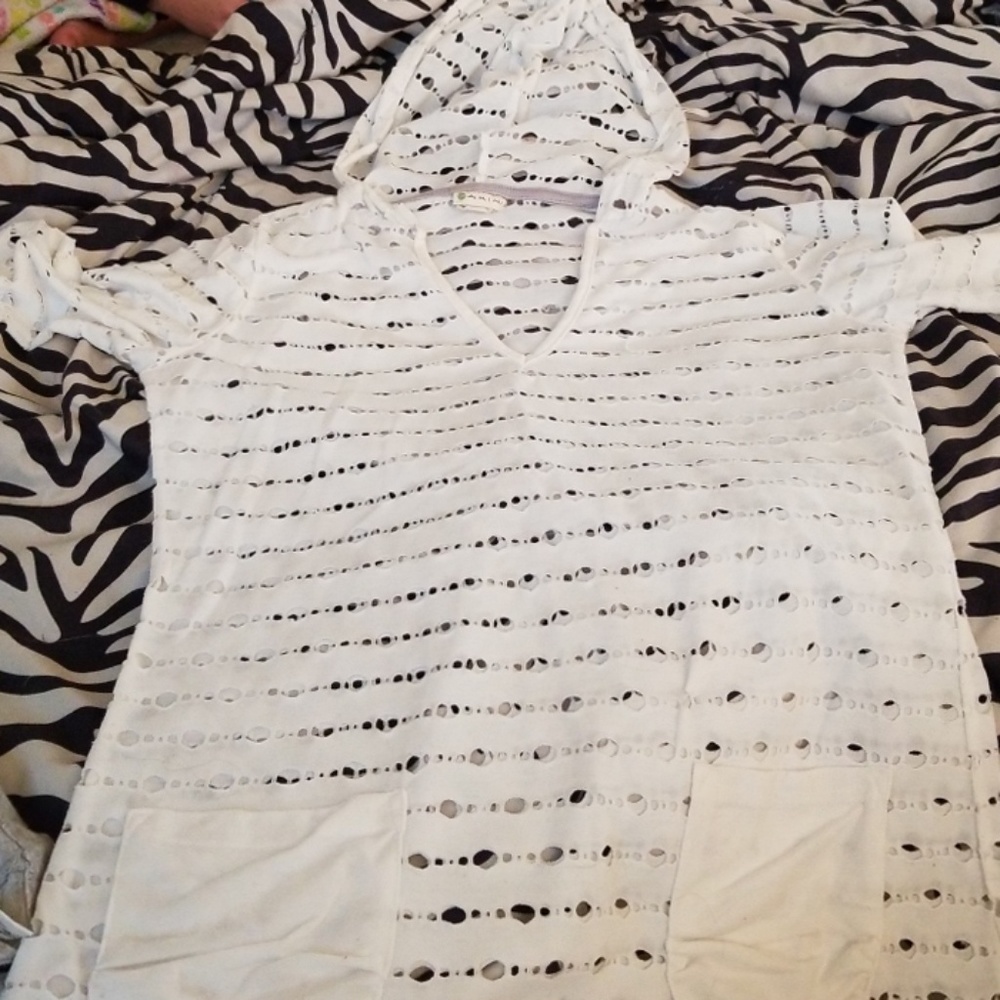 Bathing suit cover up with hoodie